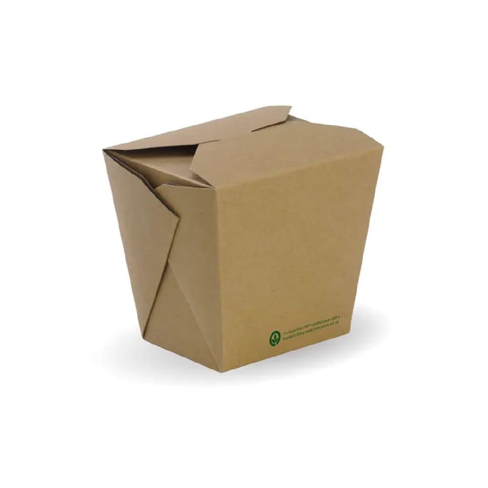 Takeaway Noodle Box 960ml (32oz) BioBoard Kraft