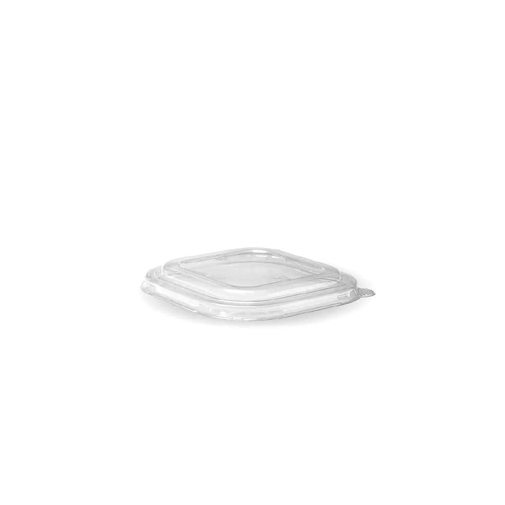 RPET Lid Suits 750ml-1400ml BioBoard Takeaway Square Base - Clear