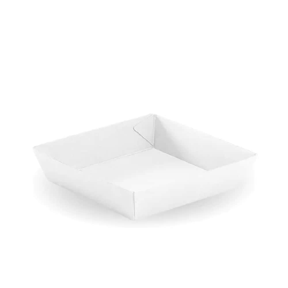 Takeaway Food Tray #2 178x178x45mm BioBoard White
