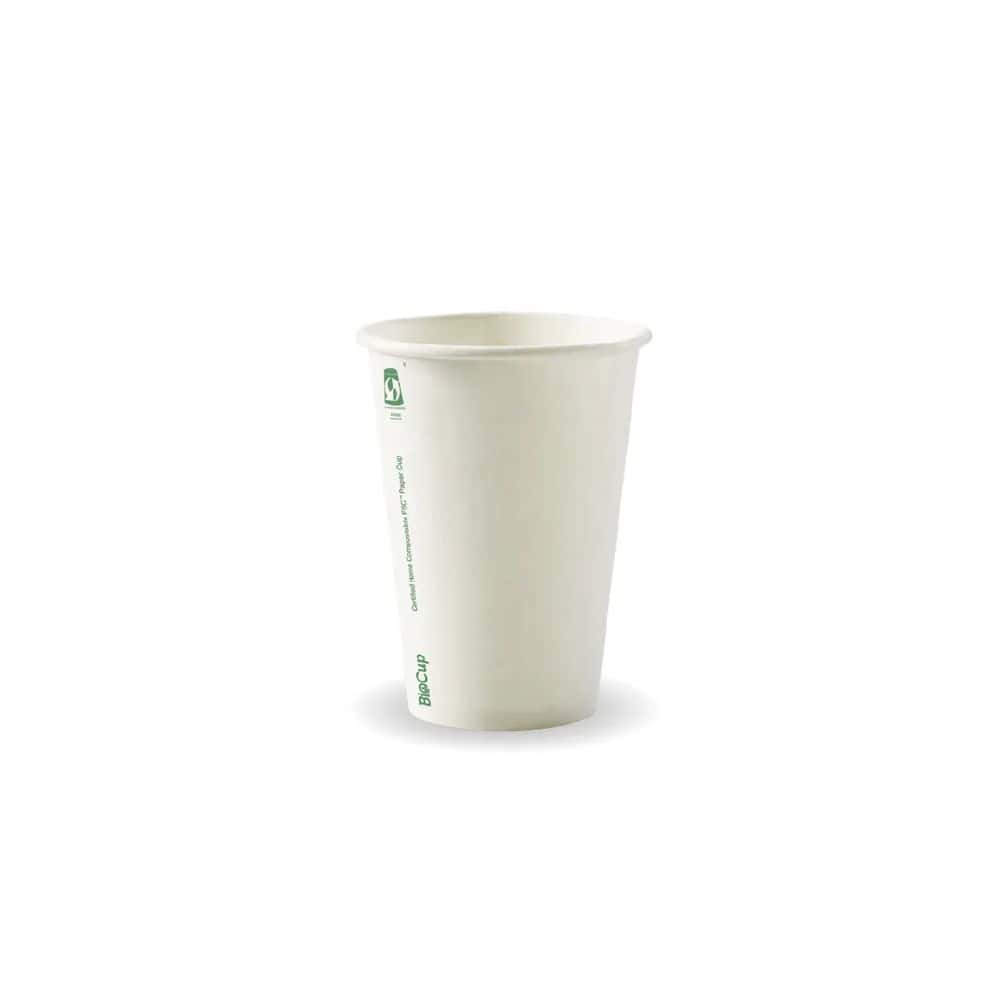 Single Wall Takeaway Coffee Cup 320ml / 10oz (80mm) BioCup White