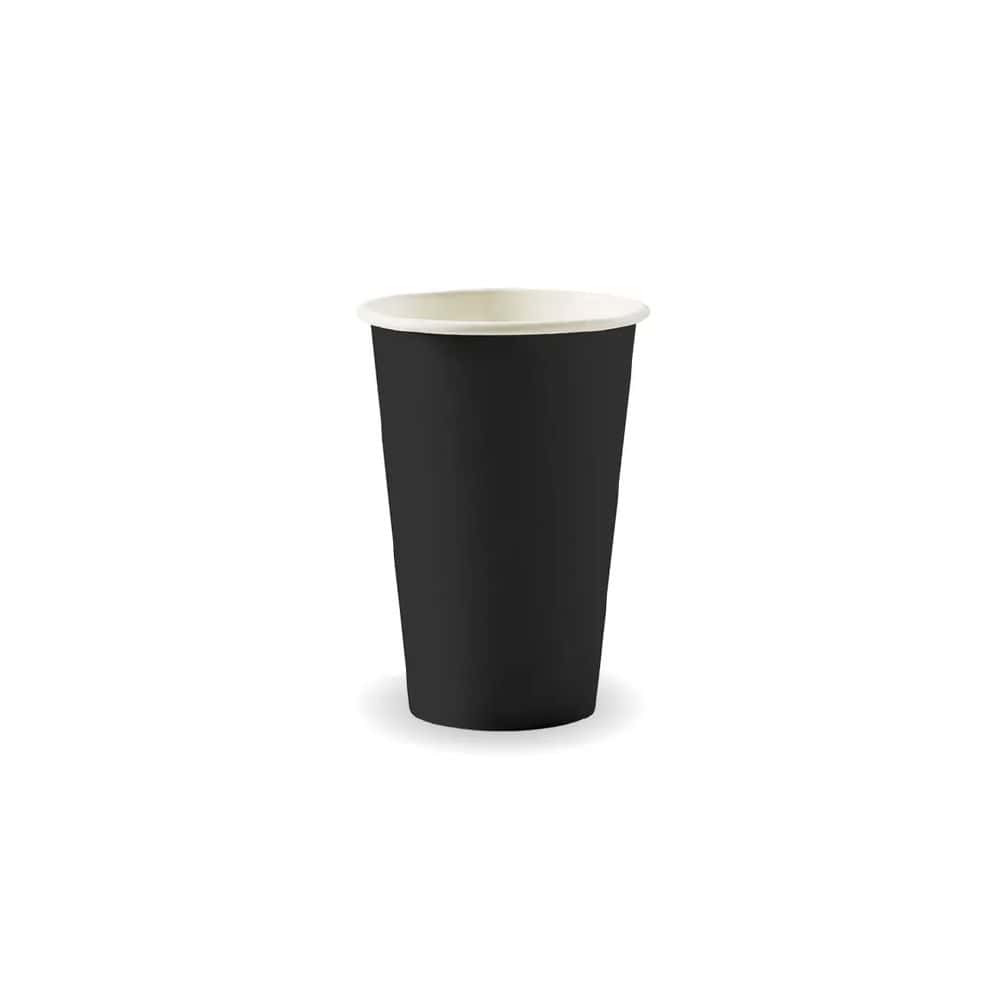 Single Wall Takeaway Coffee Cup 350ml / 12oz (80mm) BioCup Black