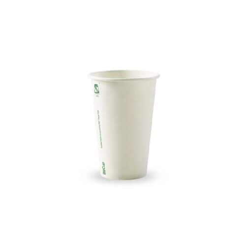 Single Wall Takeaway Coffee Cup 350ml / 12oz (80mm) BioCup White