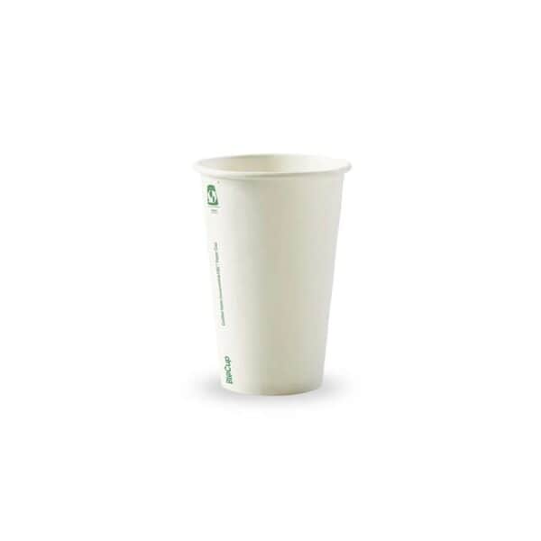 Single Wall Takeaway Coffee Cup 350ml / 12oz (80mm) BioCup White