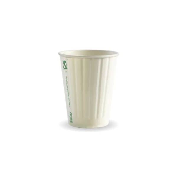 BIOBC12DWWSA Double Wall Takeaway Coffee Cup 390ml / 12oz (90mm) BioCup White