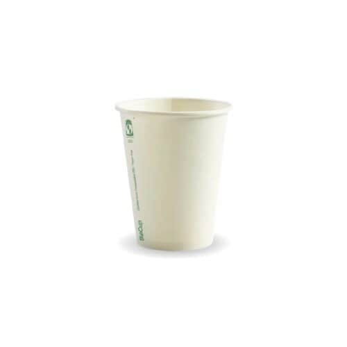Single Wall Takeaway Coffee Cup 390ml / 12oz (90mm) BioCup White