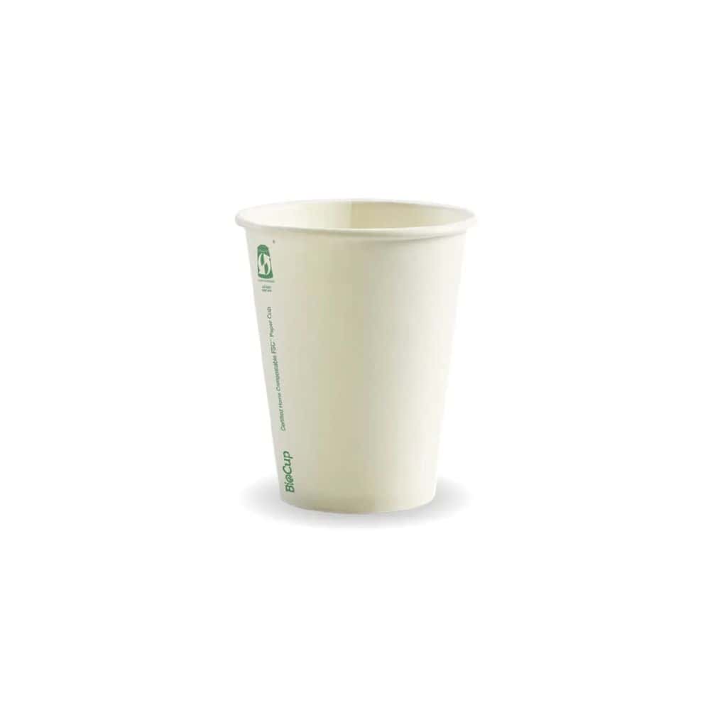 Single Wall Takeaway Coffee Cup 390ml / 12oz (90mm) BioCup White