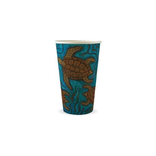 Single Wall Takeaway Coffee Cup 510ml / 16oz (90mm) BioCup Indigenous Art Series