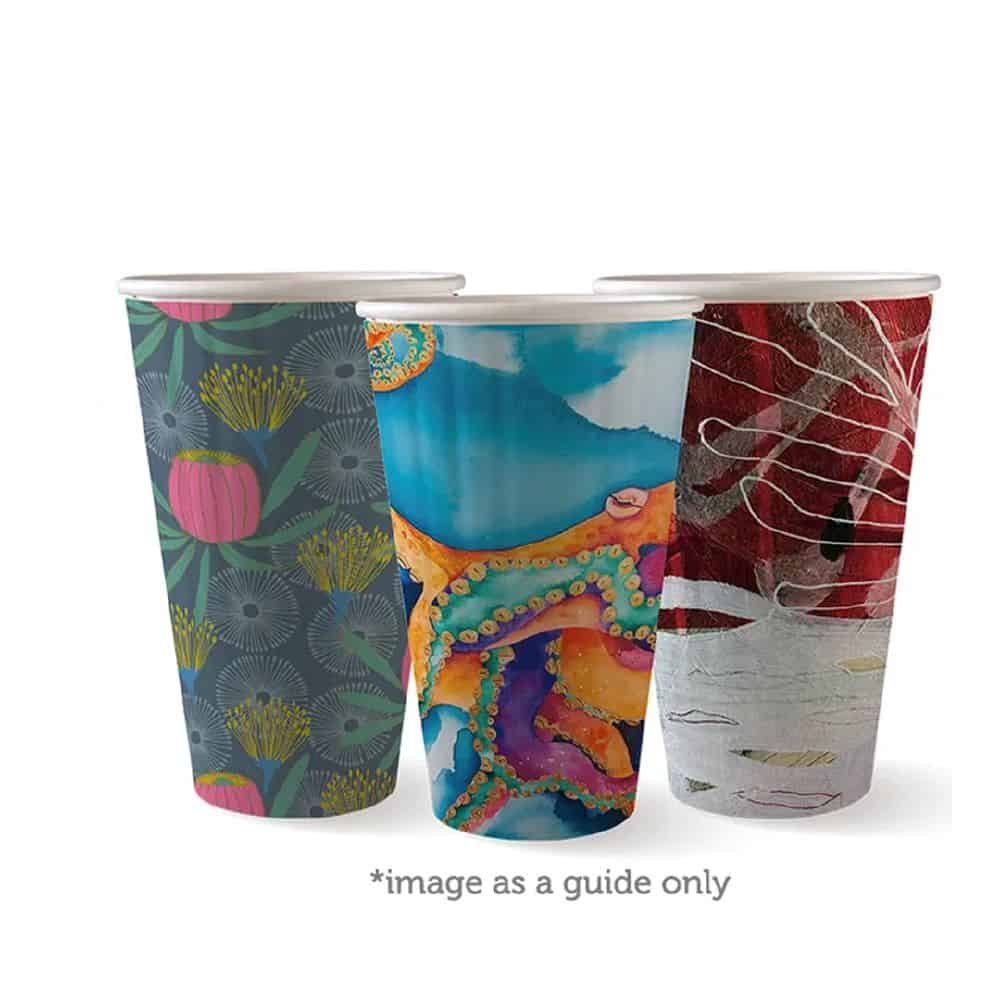 Double Wall Takeaway Coffee Cup 460ml / 16oz (90mm) BioCup Art Series