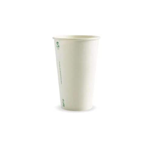 Single Wall Takeaway Coffee Cup 510ml / 16oz (90mm) BioCup White