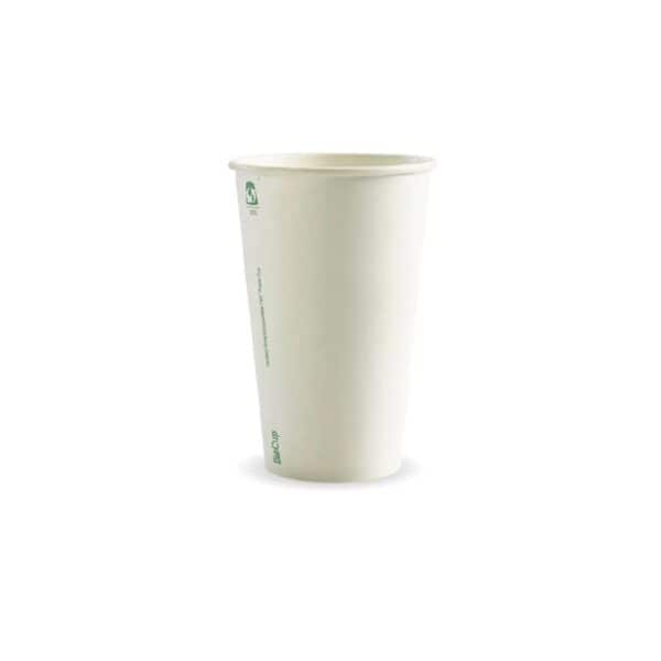 BIOBC16WSA Single Wall Takeaway Coffee Cup 510ml / 16oz (90mm) BioCup White
