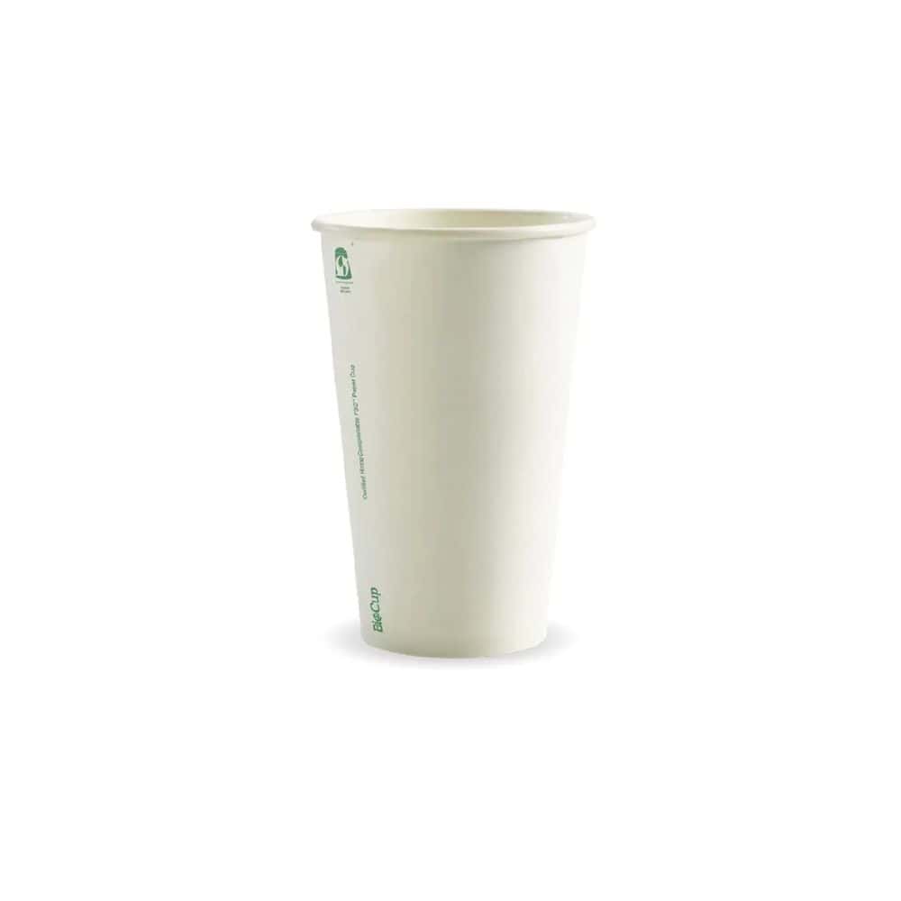 Single Wall Takeaway Coffee Cup 510ml / 16oz (90mm) BioCup White