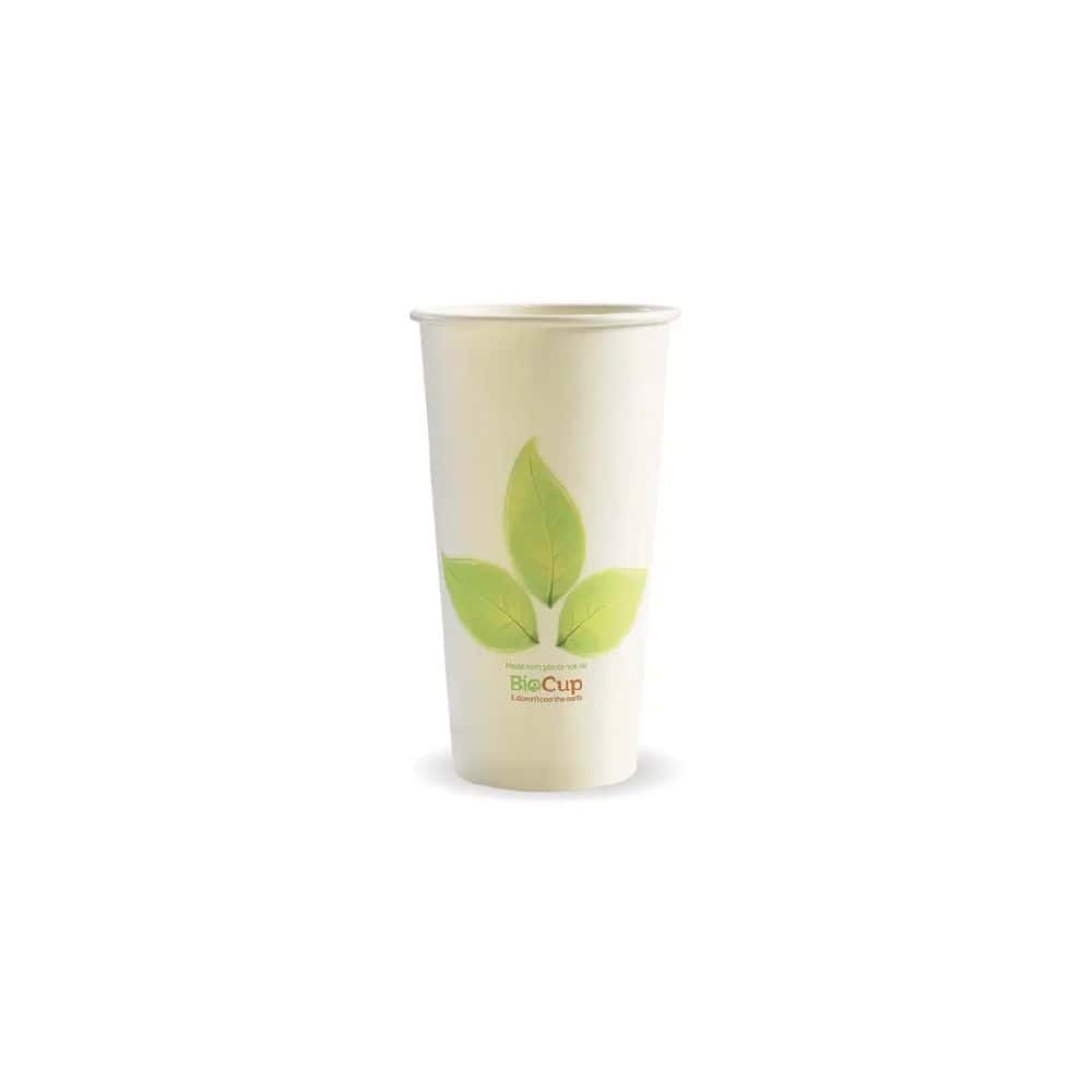 Single Wall Takeaway Coffee Cup 595ml / 20oz (90mm) BioCup Leaf