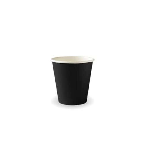 Single Wall Takeaway Coffee Cup 230ml / 6oz (80mm) BioCup Black