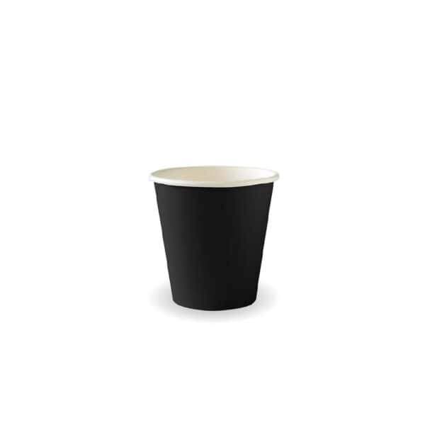 BIOBC6B Single Wall Takeaway Coffee Cup 230ml / 6oz (80mm) BioCup Black