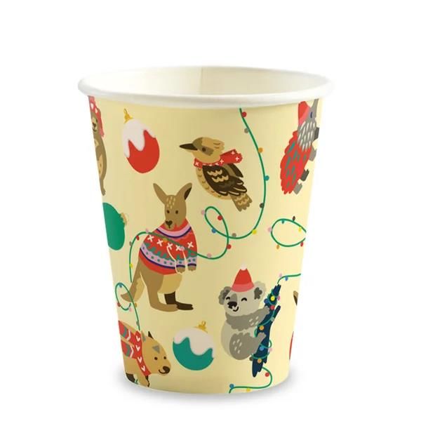 Christmas Series Single Wall BioCup Takeaway Coffee Cup 280ml / 8oz (80mm)