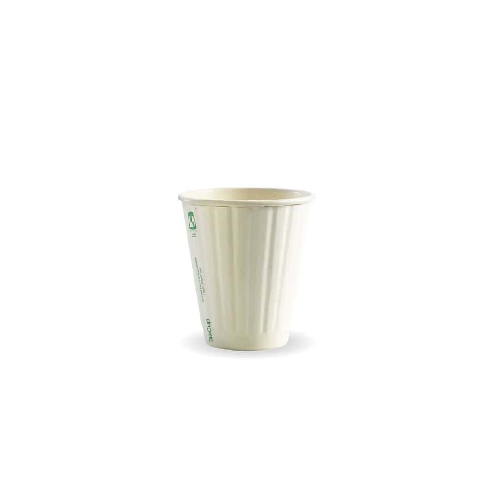 Double Wall Takeaway Coffee Cup 295ml / 8oz (90mm) BioCup White