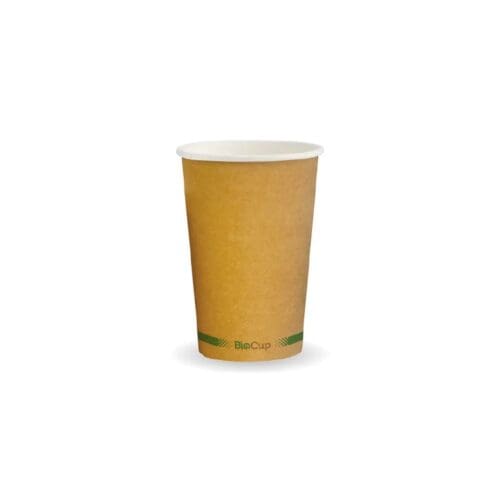Single Wall Takeaway Coffee Cup 320ml / 10oz (80mm) BioCup Kraft Green Line
