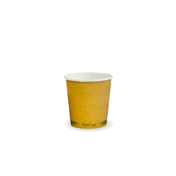 Single Wall Takeaway Coffee Cup 120ml / 4oz (63mm) BioCup Kraft Green Stripe
