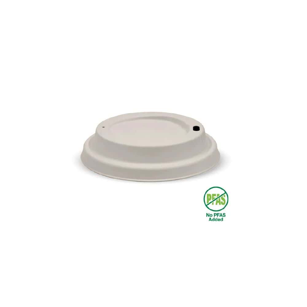 Pulp Lid Suits (90mm) Takeaway Coffee Cup BioCane Natural Plant Fibre