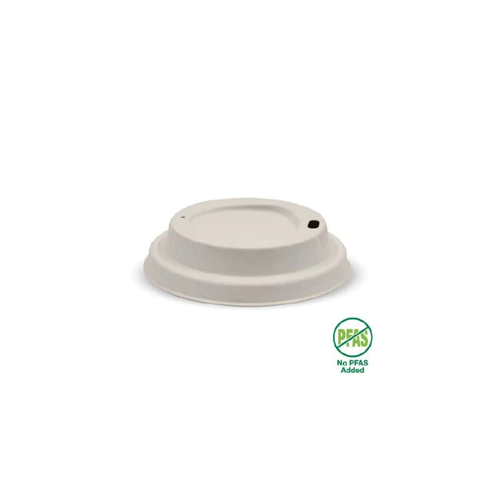 Pulp Lid Suits (80mm) Takeaway Coffee Cup BioCane Natural Plant Fibre