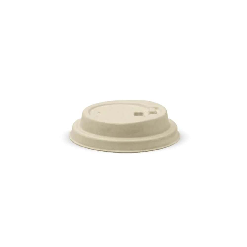 Reclosable Pulp Lid Suits (80mm) Takeaway Coffee Cup BioCane Natural Plant Fibre