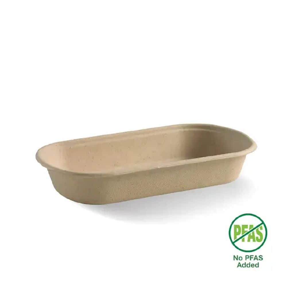 Plant Fibre Takeaway Food Tray Base 750ml BioCane Natural
