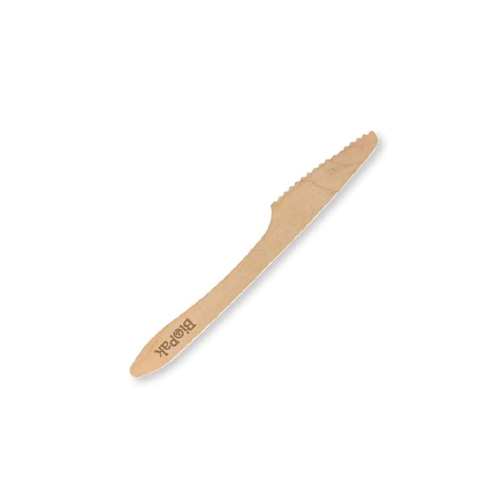 Wooden Knife 190mm Coated BioPak