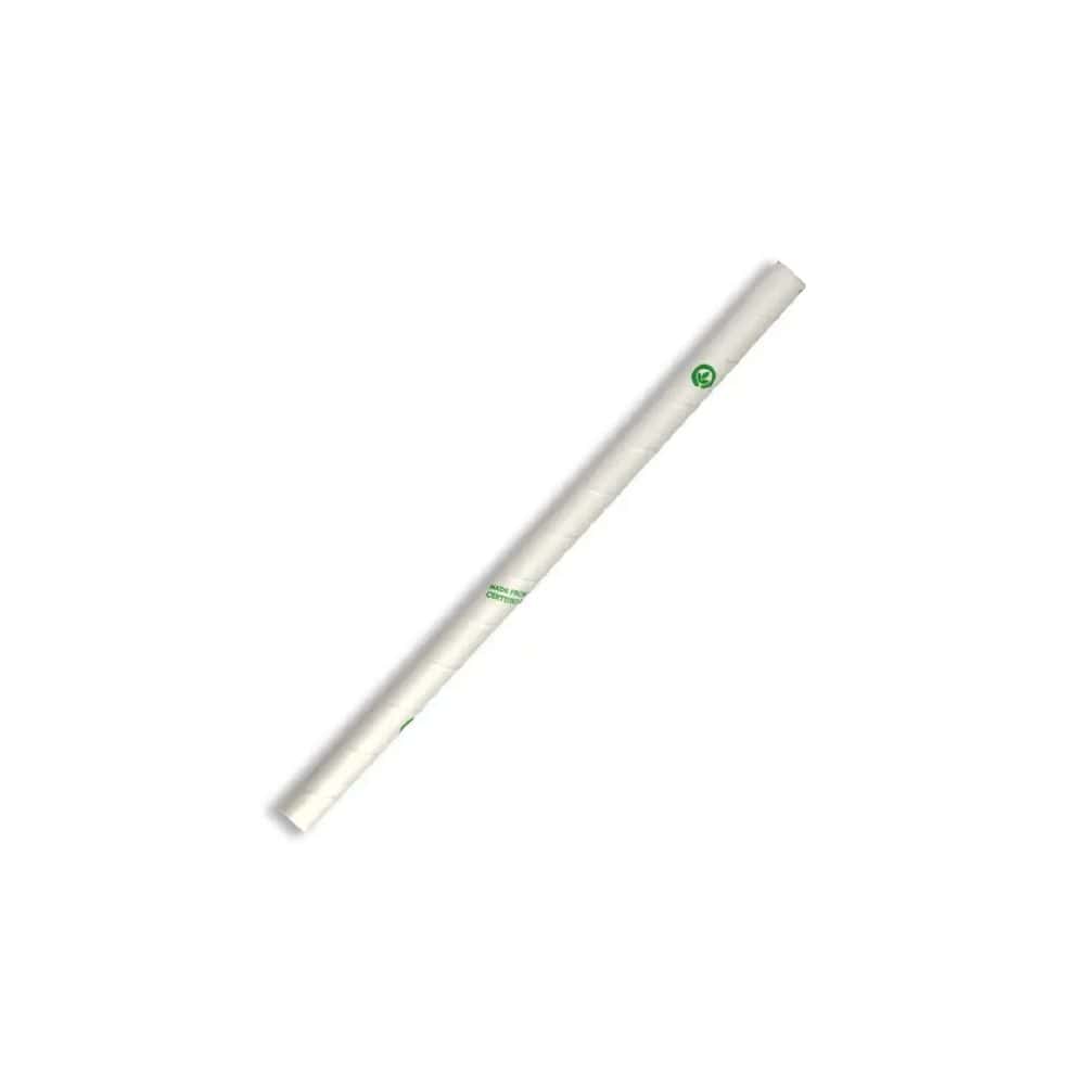 Straw Jumbo 197mm (10mm) 3 Ply BioStraw White