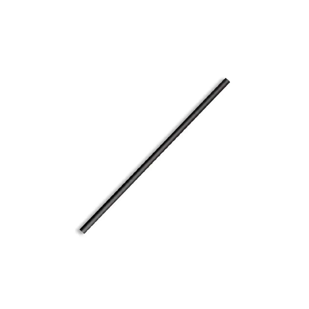 Straw Regular 197mm (6mm) 3 Ply BioStraw Black