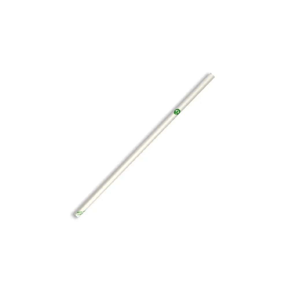 Straw Regular 197mm (6mm) 3 Ply BioStraw White