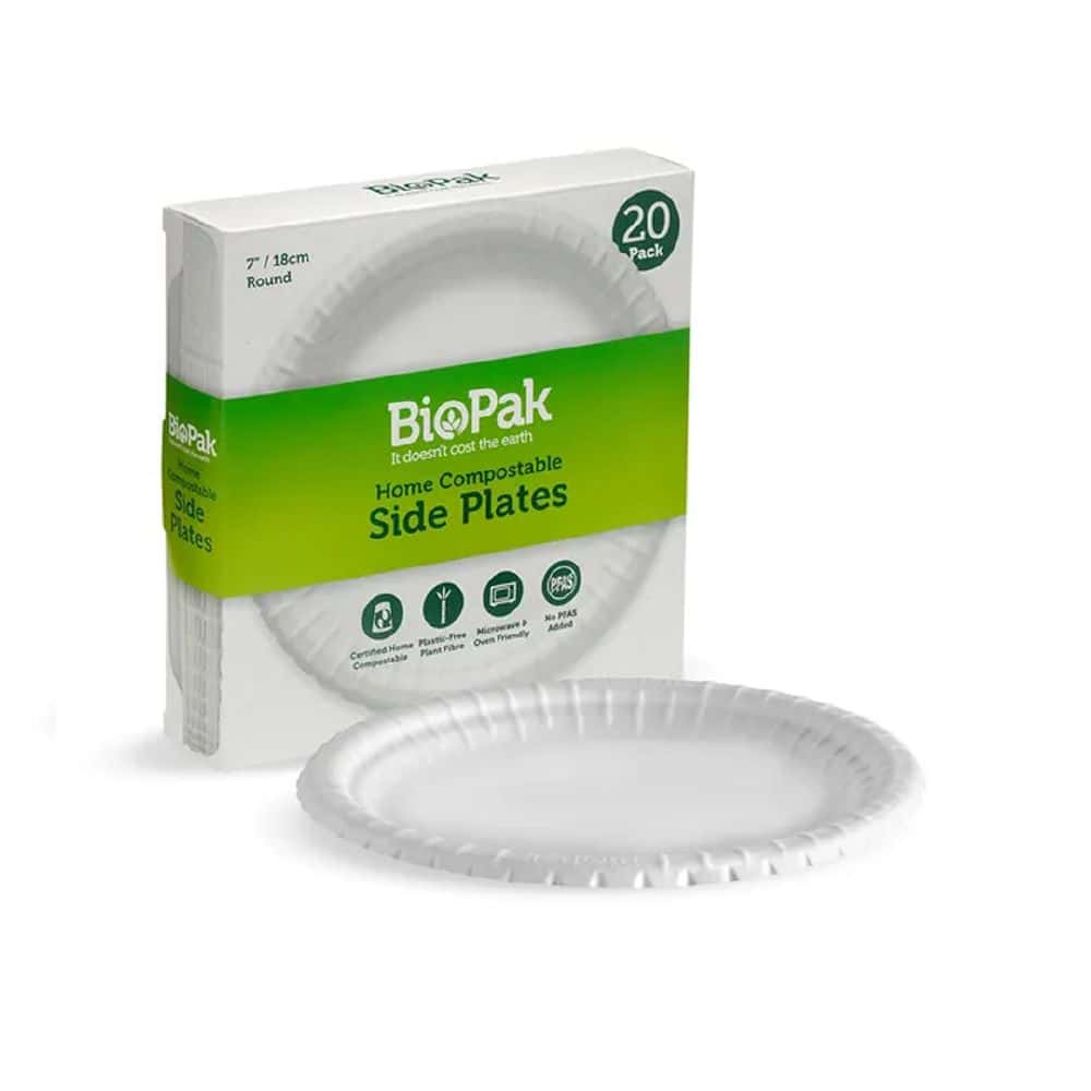 Side Plate 180mm (7") BioCane White Plant Fibre