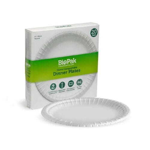 Dinner Plate 230mm (9") BioCane White Plant Fibre
