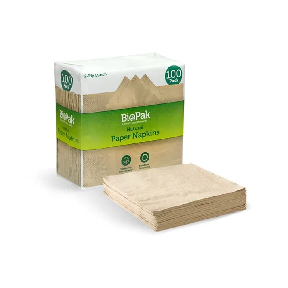 Lunch Napkin 2 Ply 1/4 Fold BioNapkin Natural