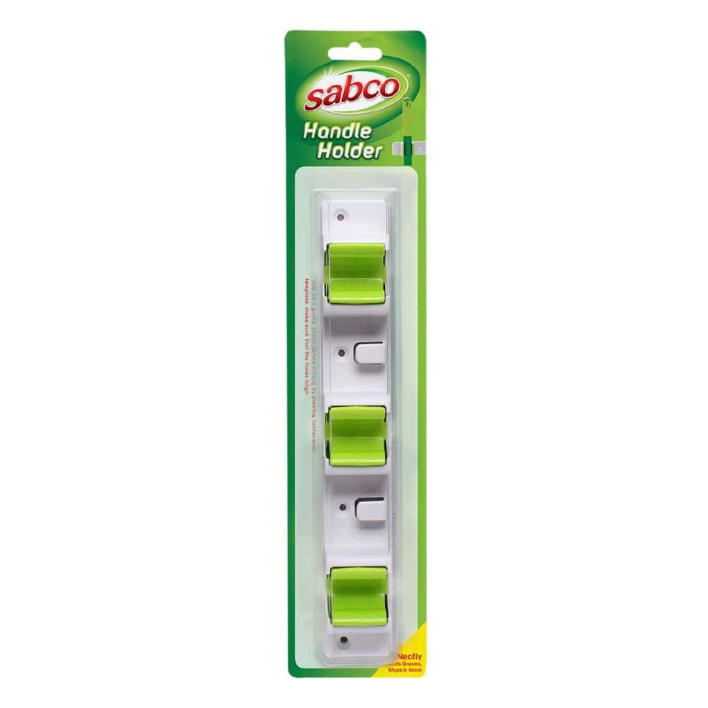 All Purpose Wall Mounted Broom Holder 25mm w/ Hooks