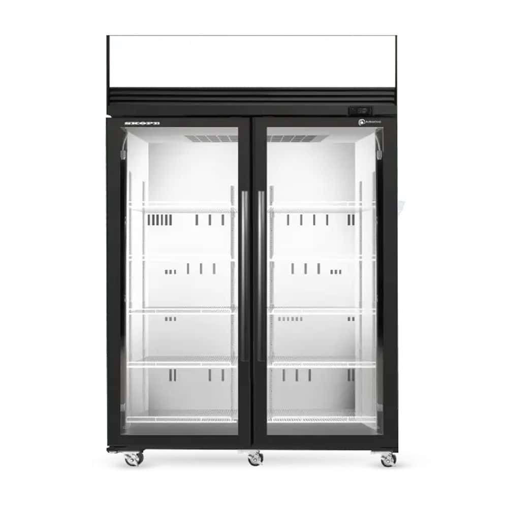 ActiveCore 2 Door Freezer w/ Frameless Heated Glass Door & LED Internal Lighting S/S 1310L 8.0957kW - Black
