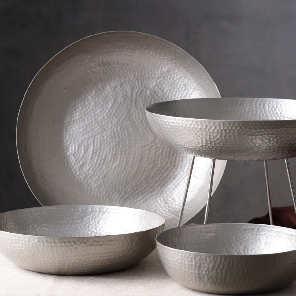 Round Serving / Seafood Bowl Hammered Satin 4000ml