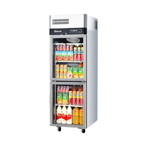Turbo Air Top Mounted Upright Freezer 2 Glass Half Door 572Ltr 220V 10A 50Hz