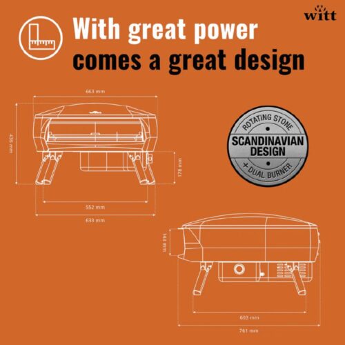 Witt Etna Rotante 16" Gas Pizza Oven with Twin Burner & Rotating Stone - Suitable for LPG Gas ONLY