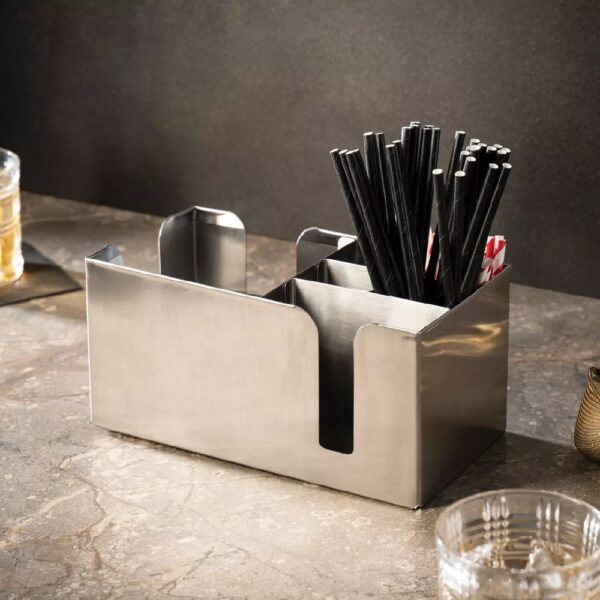 Bar Organiser with 6 Compartment S/S Crown Barware