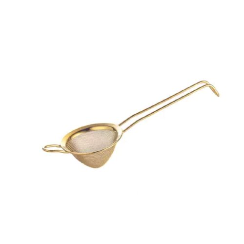 Conical Cocktail Strainer Fine Mesh 80mm S/S Crown Barware - Gold PVD