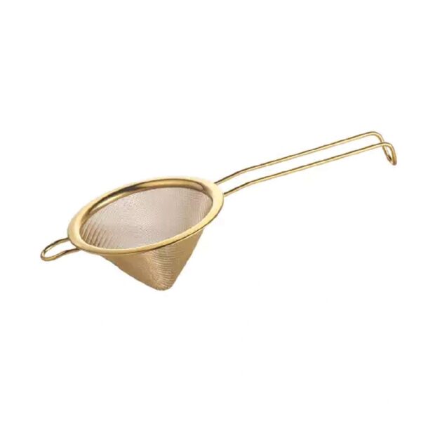 Conical Cocktail Strainer Fine Mesh 100mm S/S Crown Barware - Gold PVD