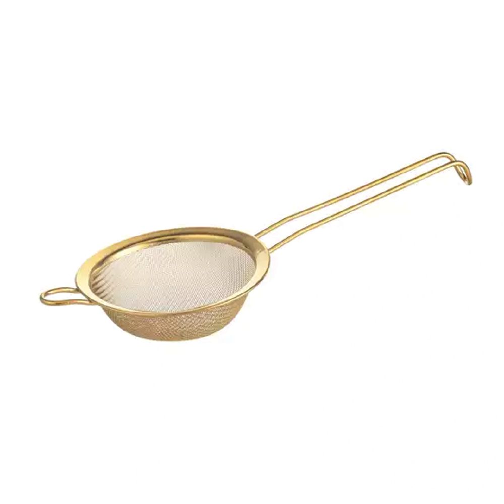 Cocktail Strainer Fine Mesh 100mm S/S Crown Barware - Gold PVD
