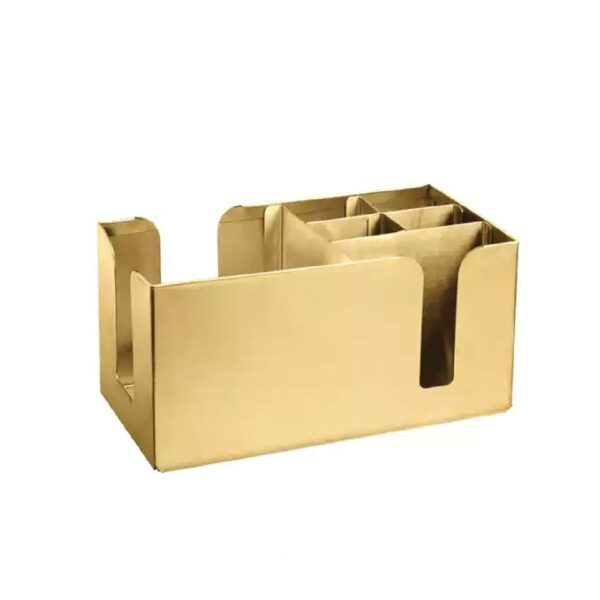 Bar Organiser with 6 Compartment S/S Crown Barware - Gold PVD