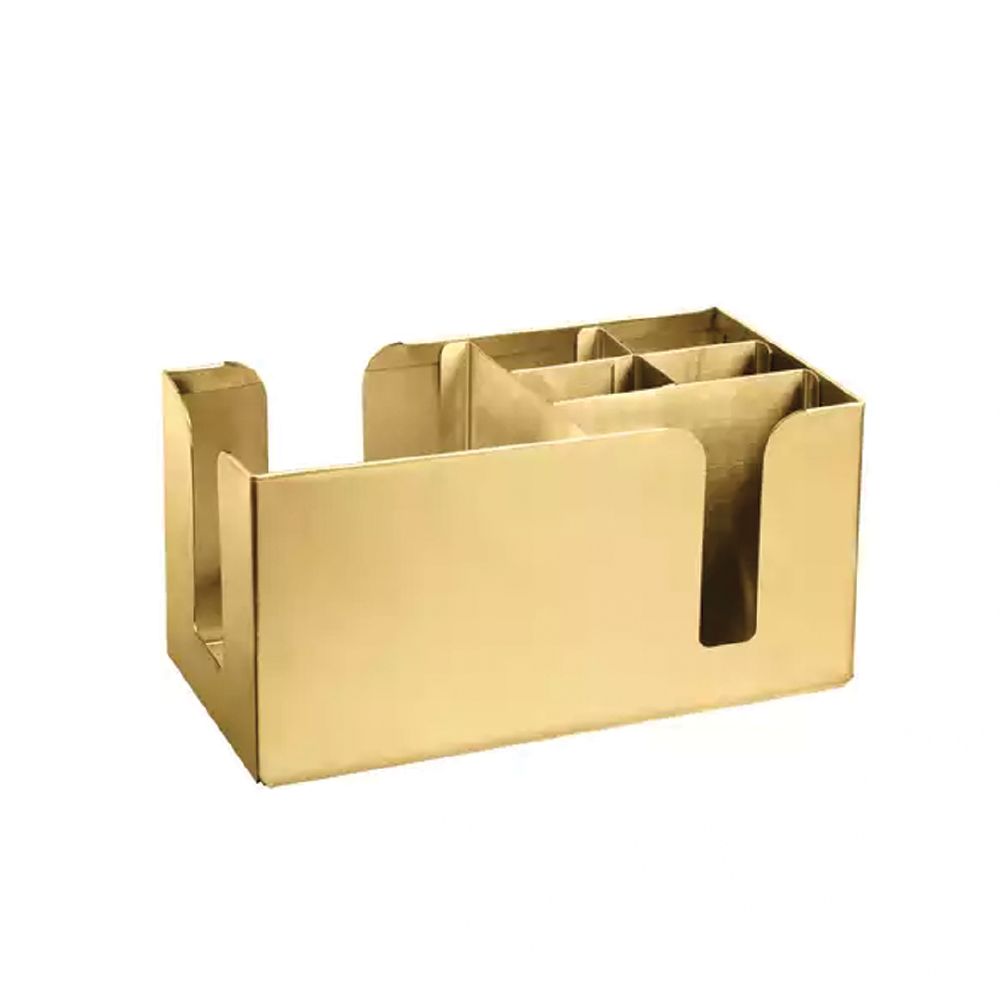 Bar Organiser with 6 Compartment S/S Crown Barware - Gold PVD